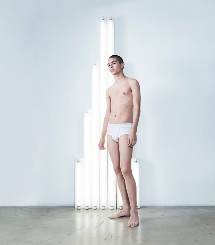 Dan Flavin: Untitled(Monument for V. Tatlin), 1964 ©Stephen Flavin / ARS
Calvin Klein: Classic Cotton Briefs (Calvin Klein Underwear Est. 1981)
Photographed at Rubell Family Collection, Miami