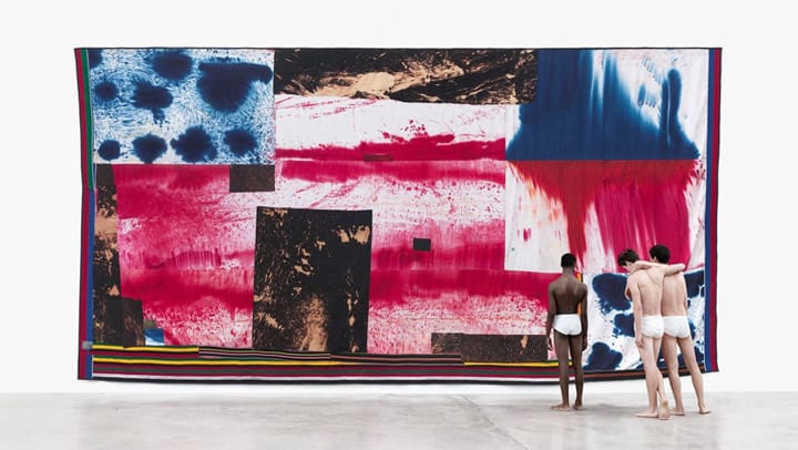 Sterling Ruby: FLAG(4791), 2014 © Sterling Ruby Bleached and dyed canvas and elastic (443.23 cm x871.22 cm)
Calvin Klein: Classic Cotton Briefs (Calvin Klein Underwear Est.1981)
Photographed at Rubell Family Collection, Miami