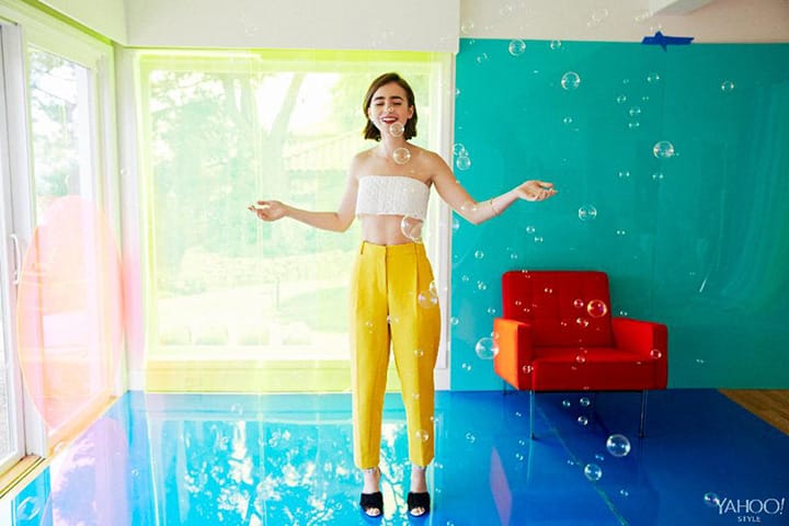 Lily Collins Ϊ Yahoo Style