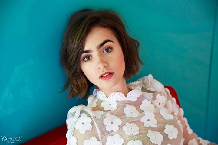 Lily Collins Ϊ Yahoo Style