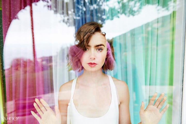 Lily Collins Ϊ Yahoo Style