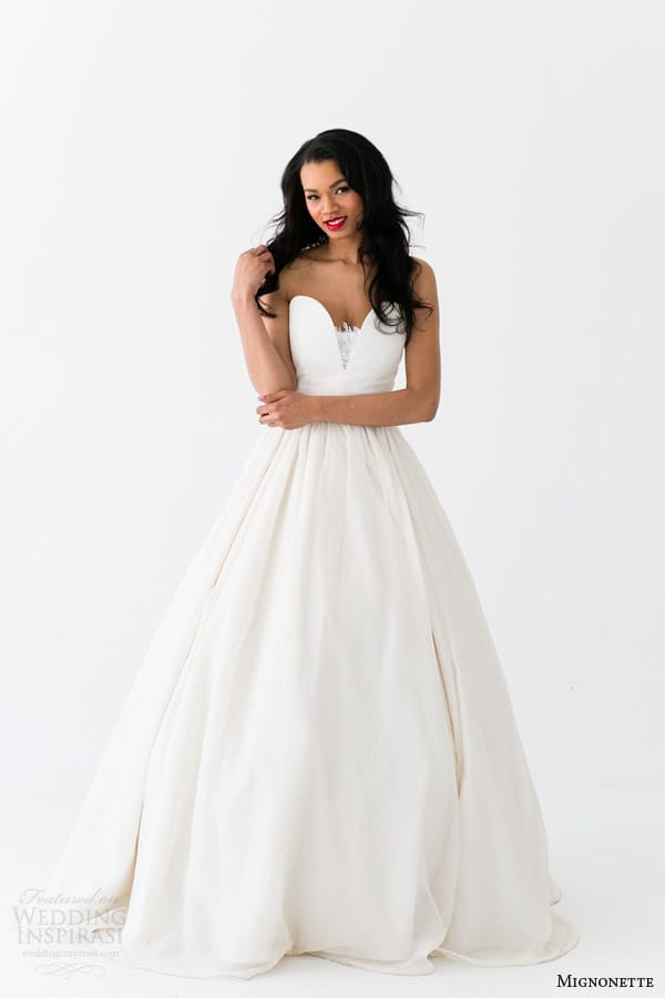 mignonette bridal spring 2014 sarah elizabeth strapless wedding dress