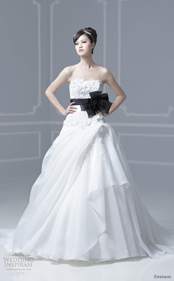 blue by enzoani wedding dresses 2013 freya ball gown black sash