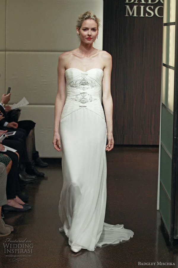 badgley mischka bridal fall 2013 mercury strapless wedding dress