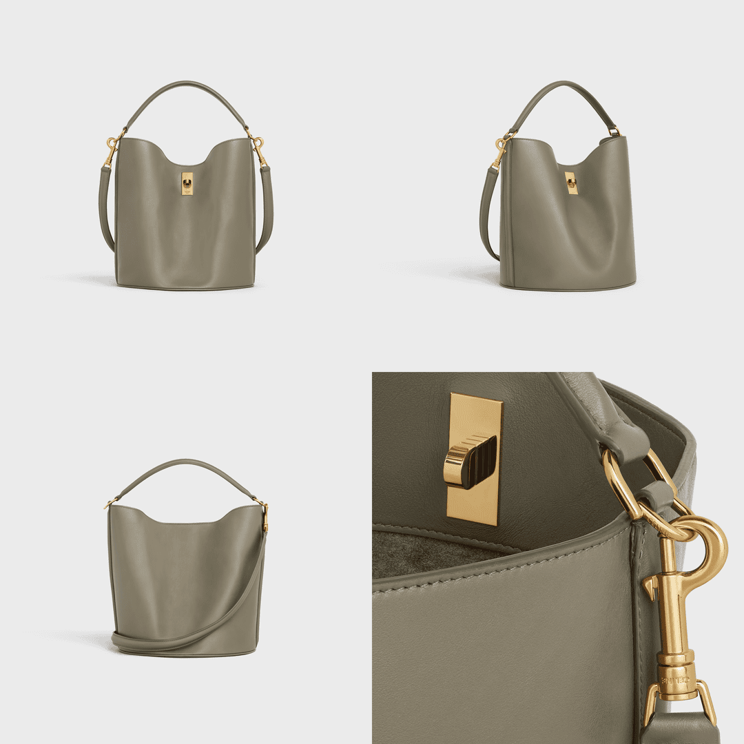 Celine 195573CR4.31GR BUCKET 16⻬ţƤˮͰ